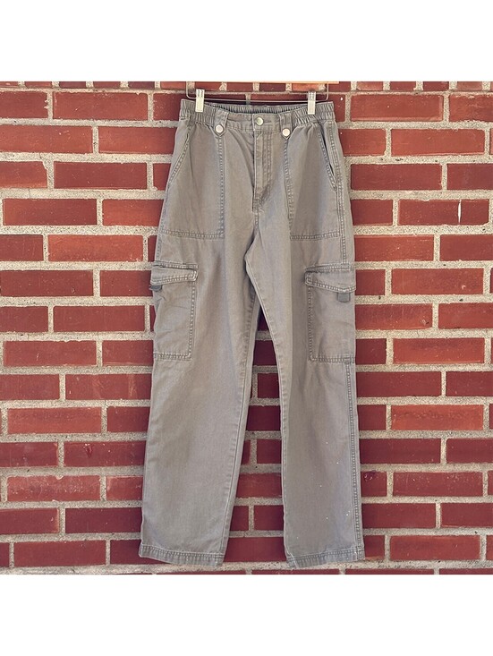 Forever 21 Pants - Forever 21 Medium Gray Cargo Pants with Elastic Waistband